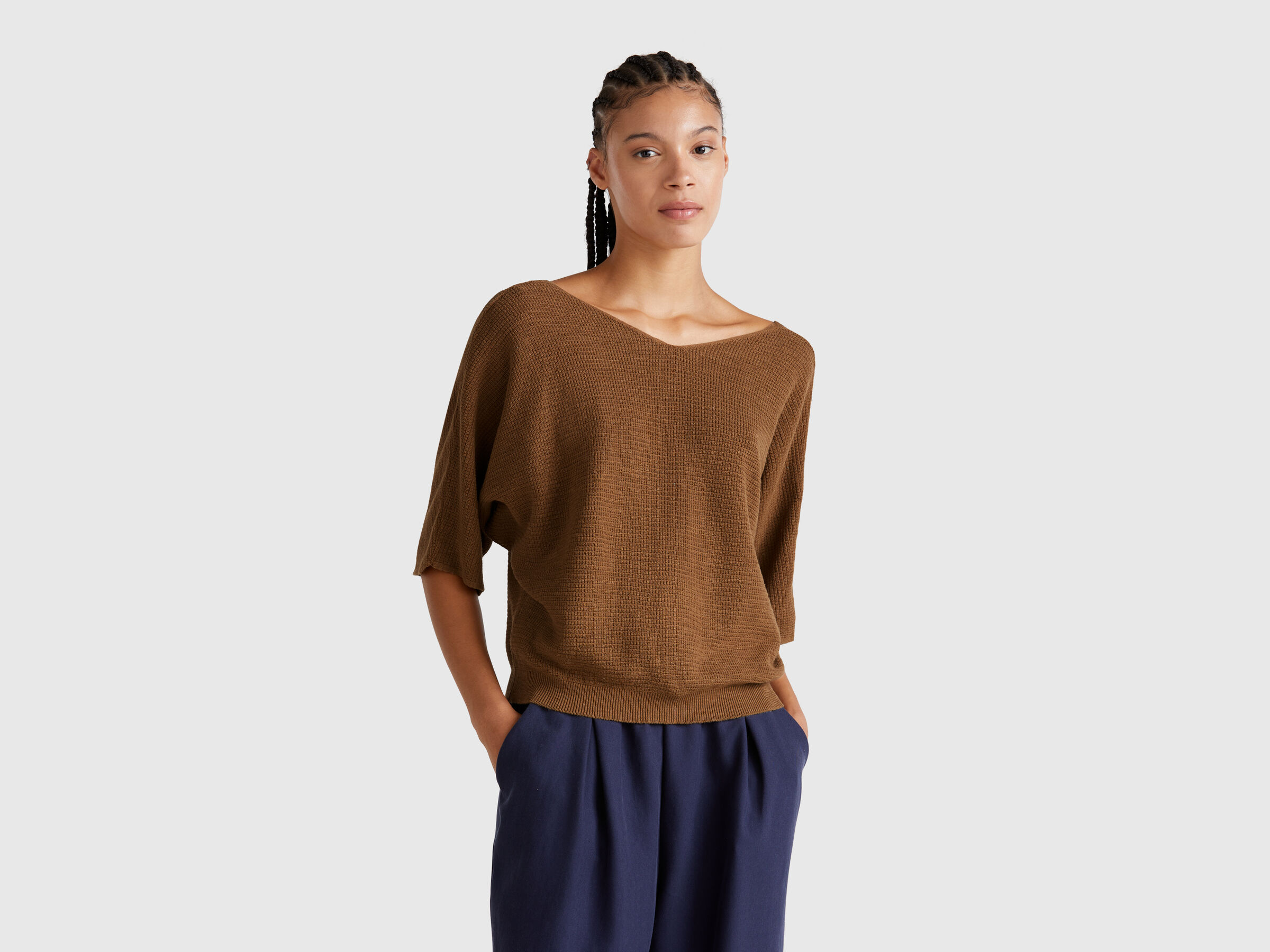 V NECK SWEATER H/S Women image number 0