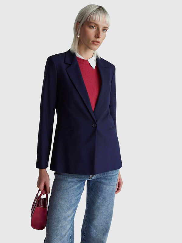 Blazer in stretch viscose blend Women