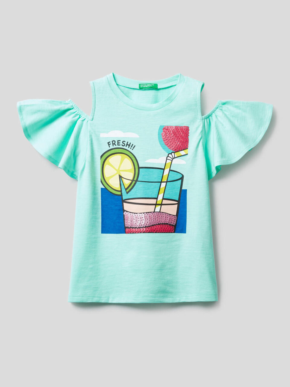 T-shirt with sequins details image number 1