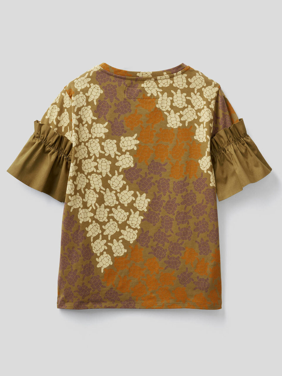 Printed t-shirt with ruffled sleeves image number 2