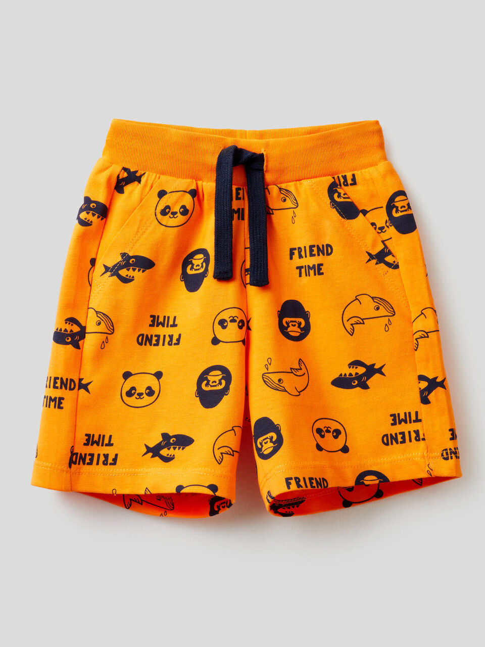 Printed shorts in 100% cotton image number 1