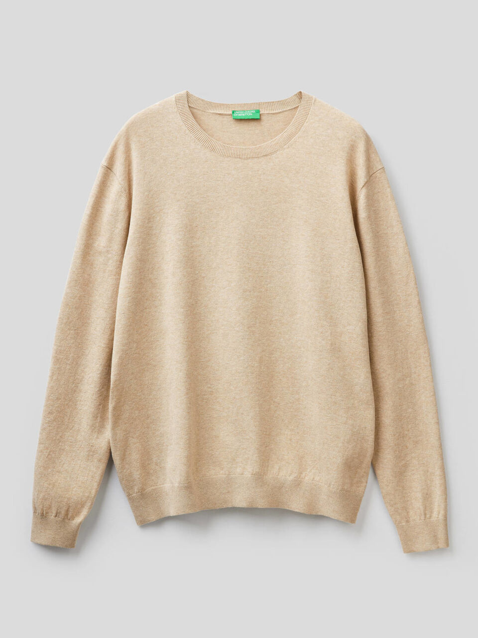 Crew neck sweater in cotton blend image number 1