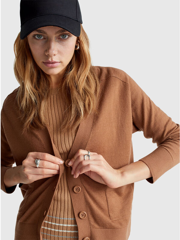 Cardigan in pure Merino wool Women