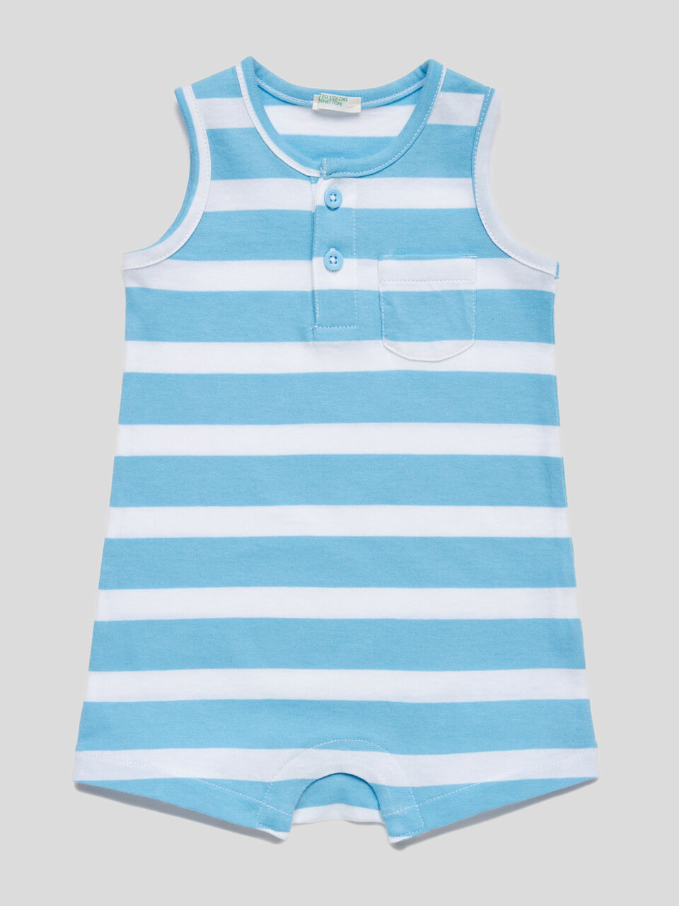 Striped cropped onesie image number 1