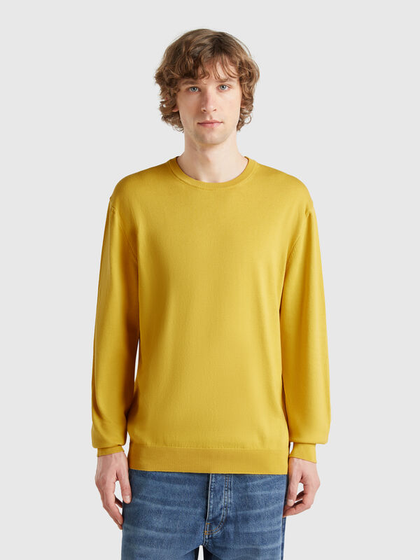 100% cotton crew neck sweater Men