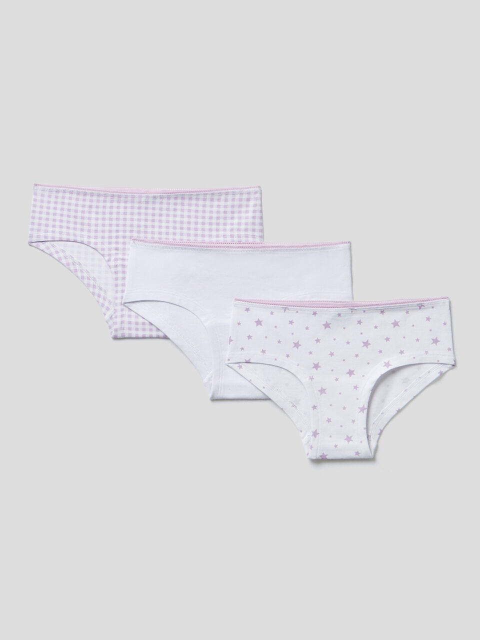 Set of three pairs of underwear in stretch cotton image number 1