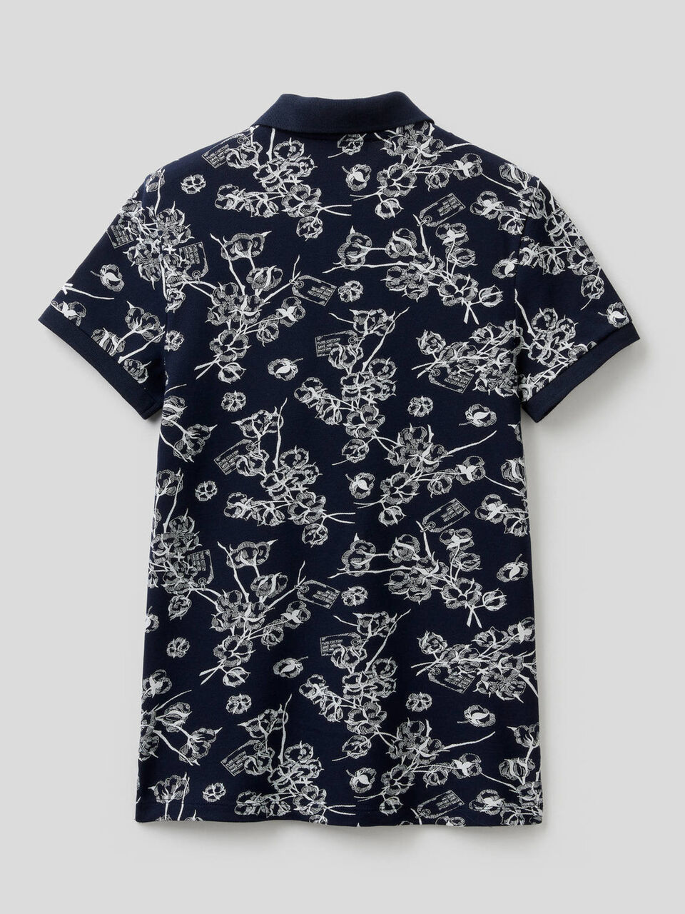 Printed polo in stretch cotton image number 2