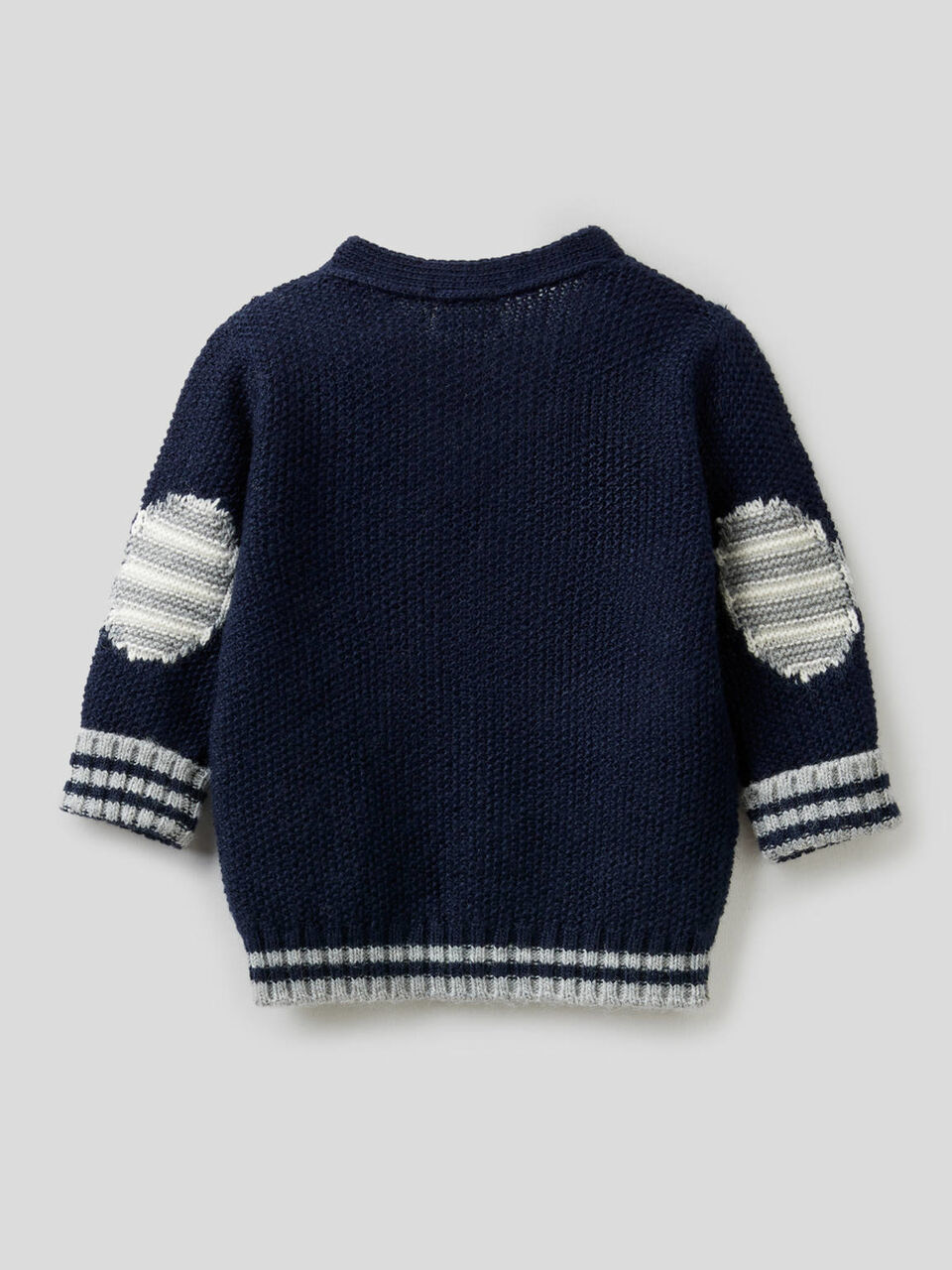 Cardigan in wool blend with patches image number 2