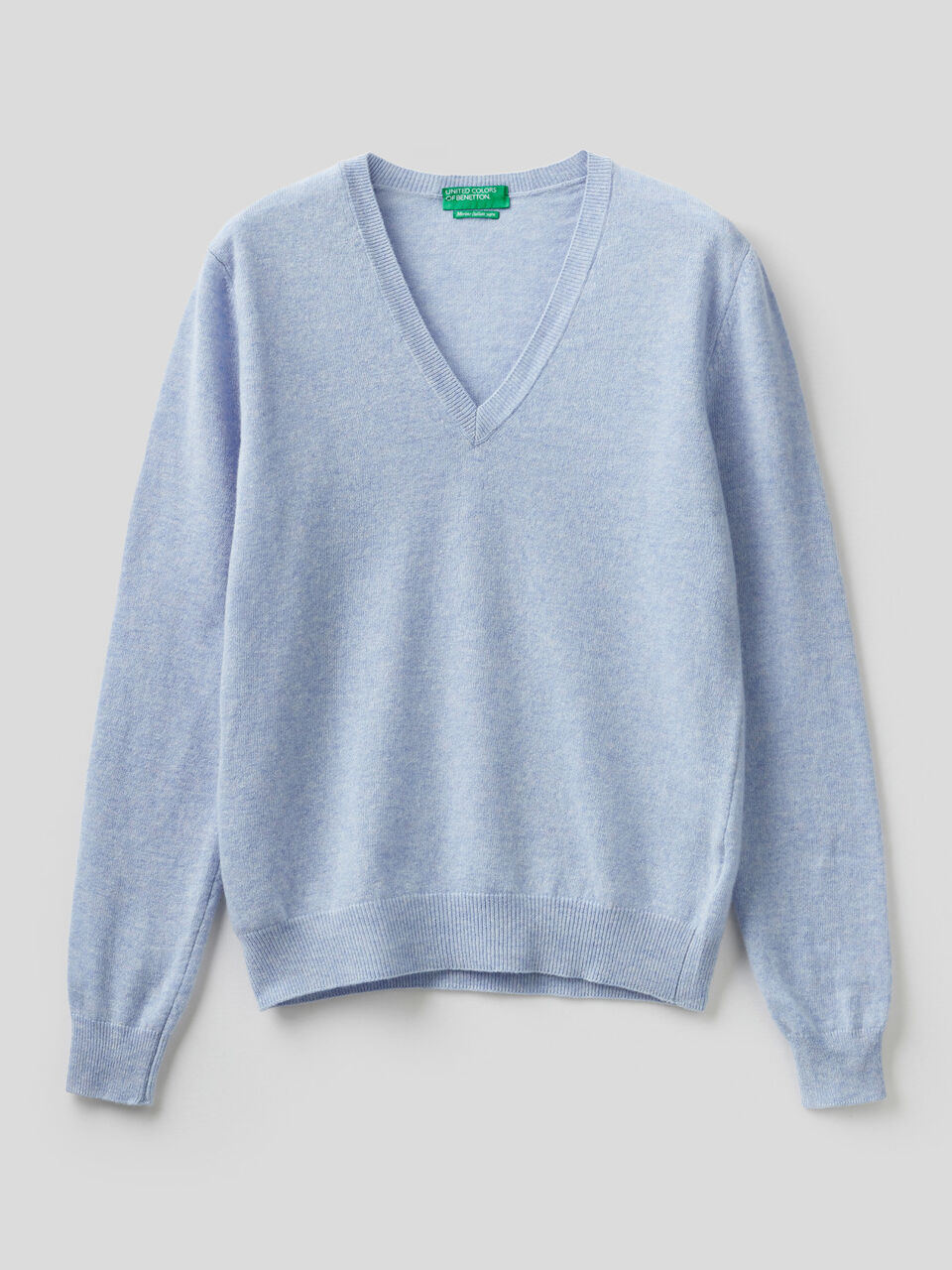 V-neck sweater in pure virgin wool image number 1