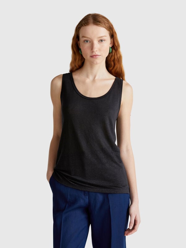 Tank top in pure linen Women
