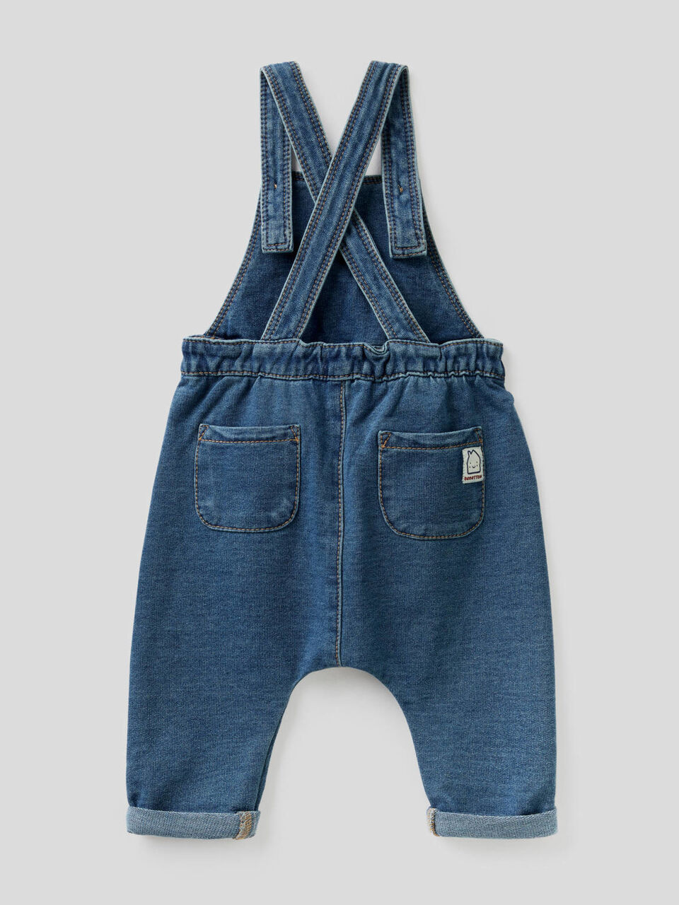 Overalls in stretch denim look sweat fabric image number 2