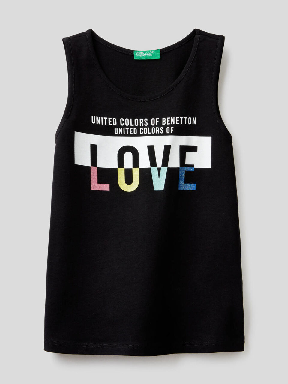 Tank top with glitter print image number 1