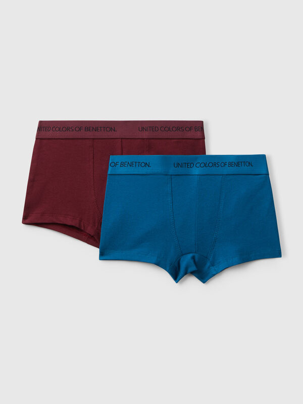 Two boxers with logoed elastic Junior Boy