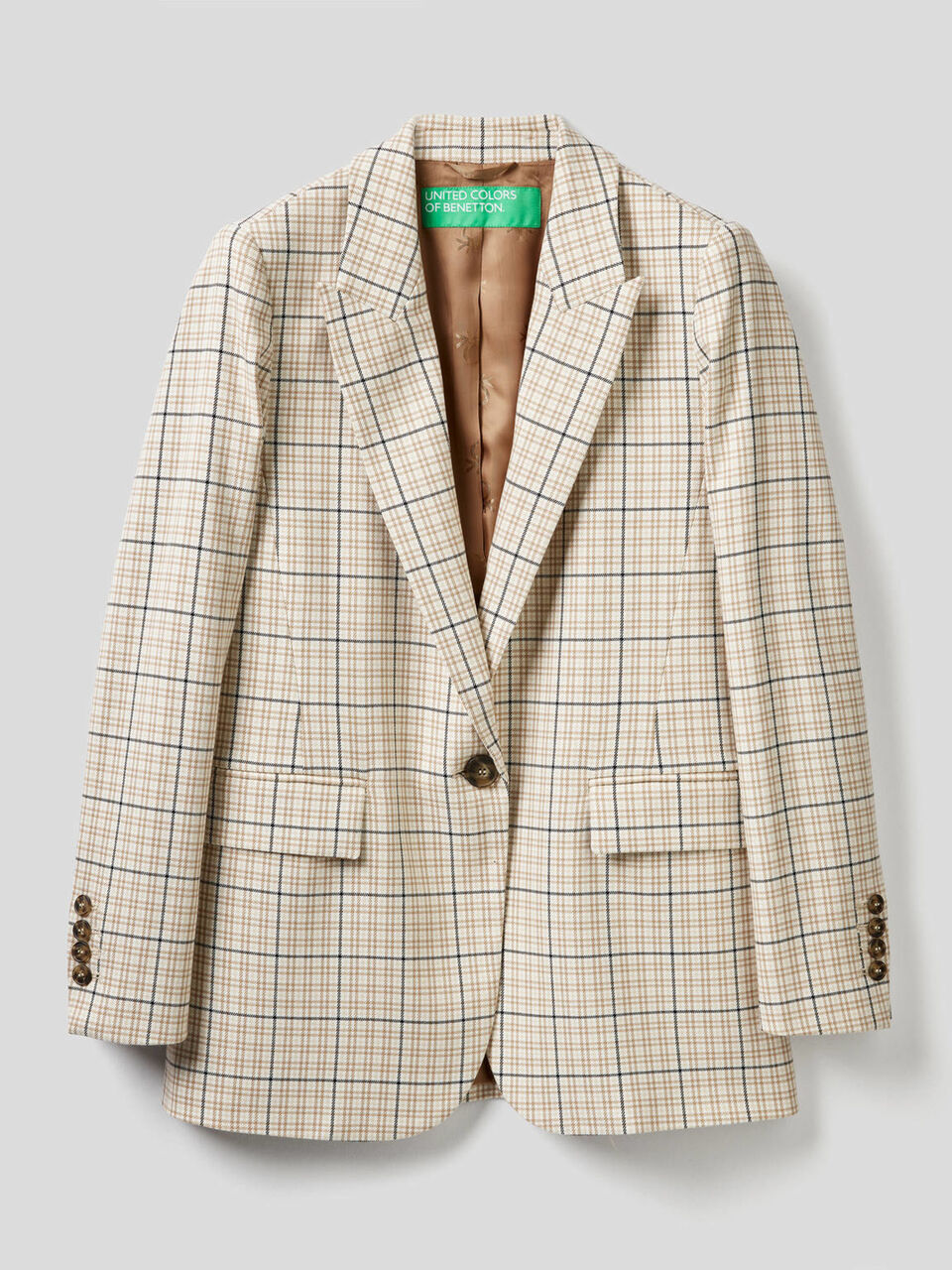 Blazer with yarn dyed check image number 1