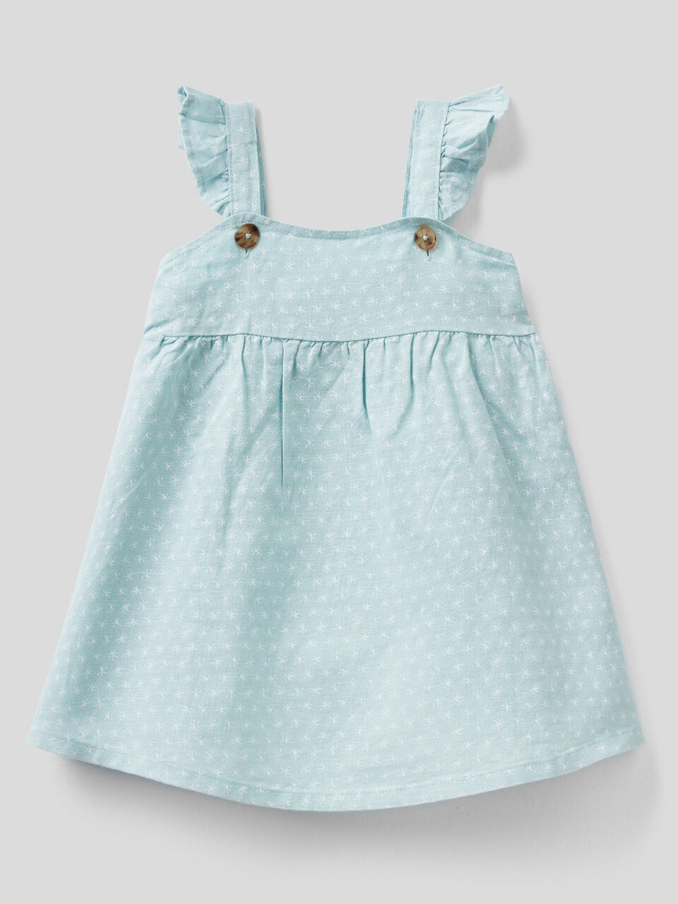 Patterned dress in linen blend image number 1