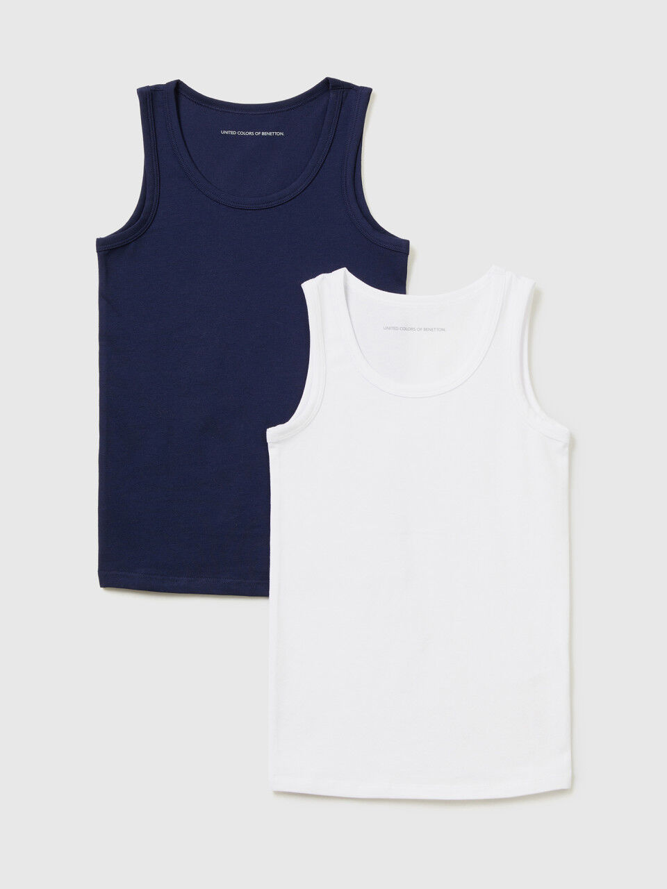 Two tank tops in stretch cotton