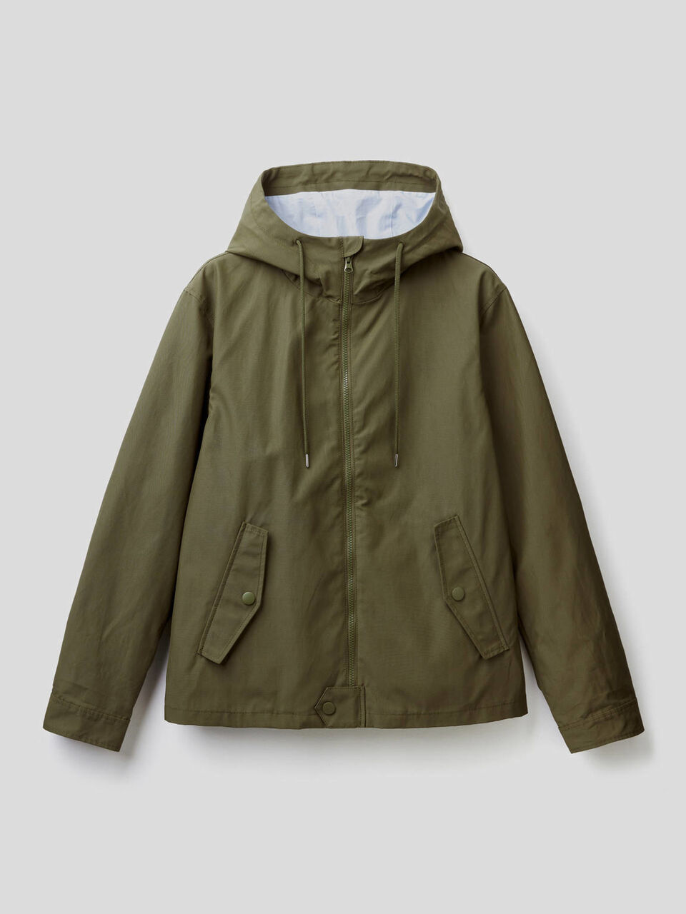 Jacket with zipper and hood image number 1