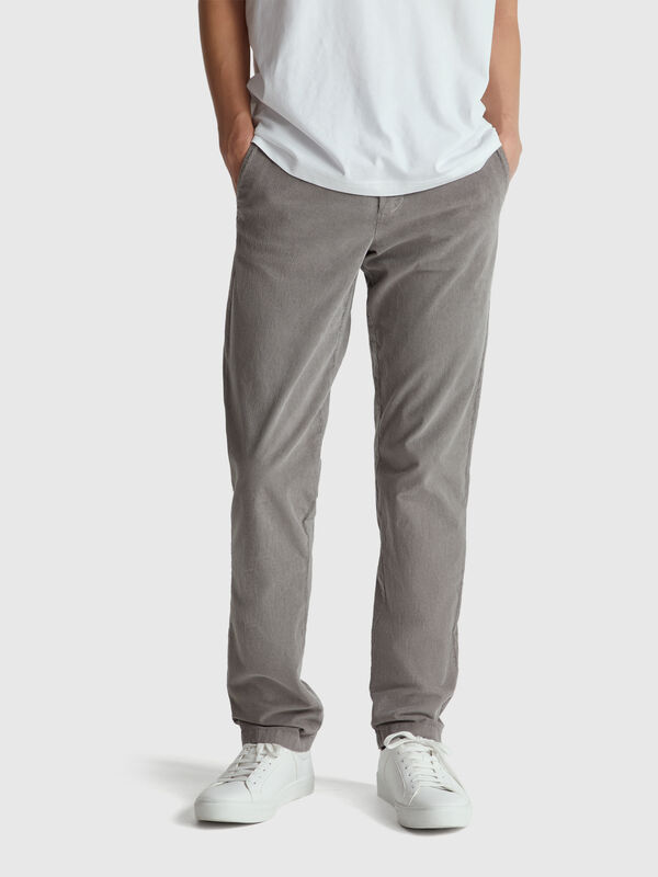 Slim fit stretch corduroy trousers Men