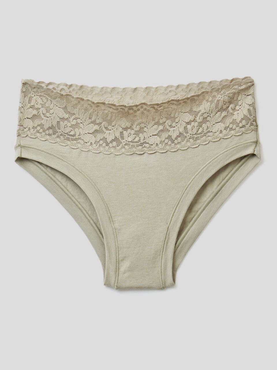 Underwear with lace in super stretch organic cotton image number 1