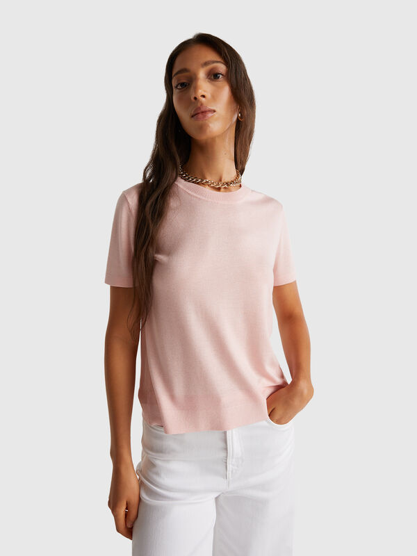 Short sleeve top in silk blend Short sleeve top in silk blend Women