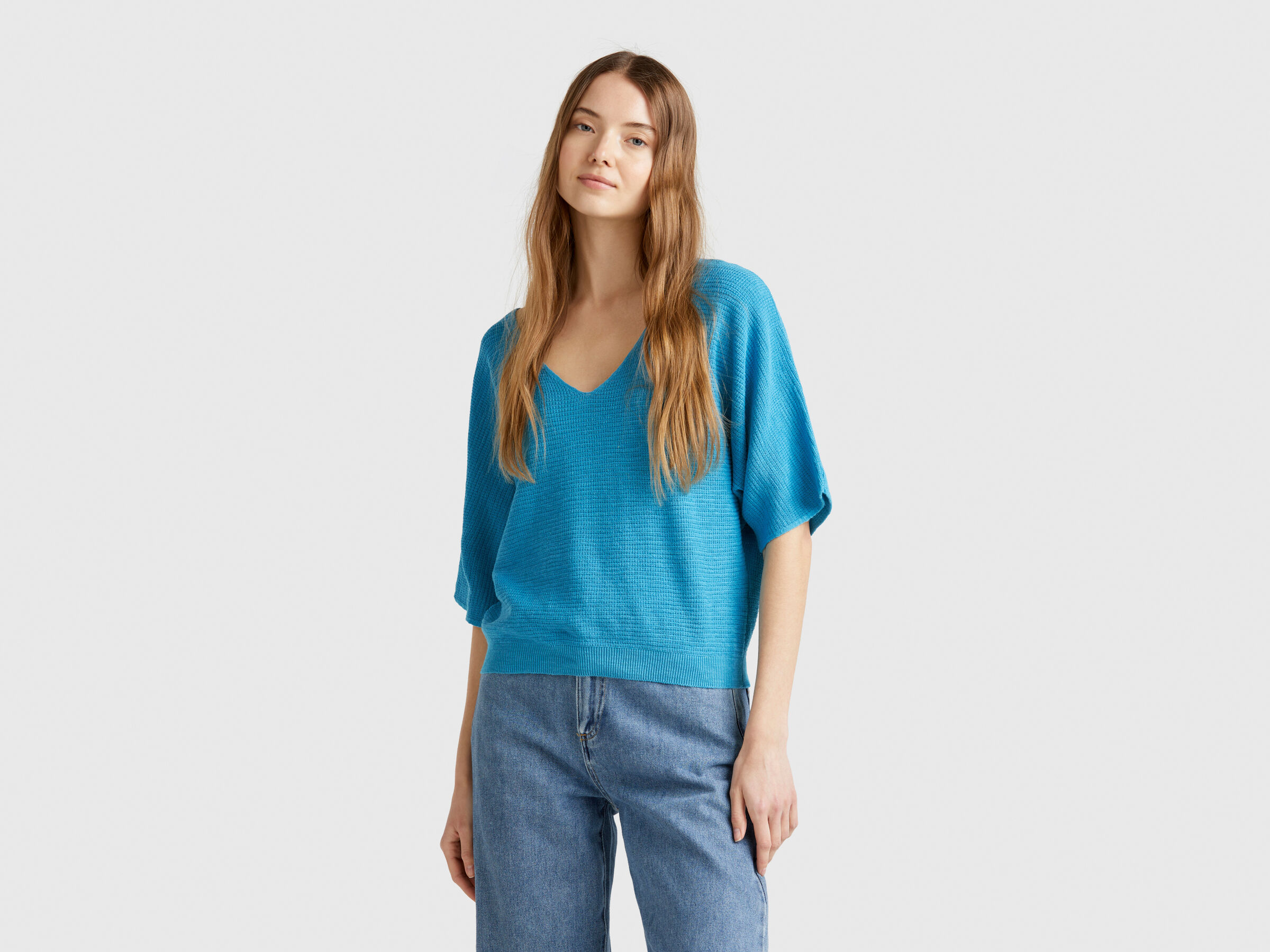 V NECK SWEATER H/S Women image number 0