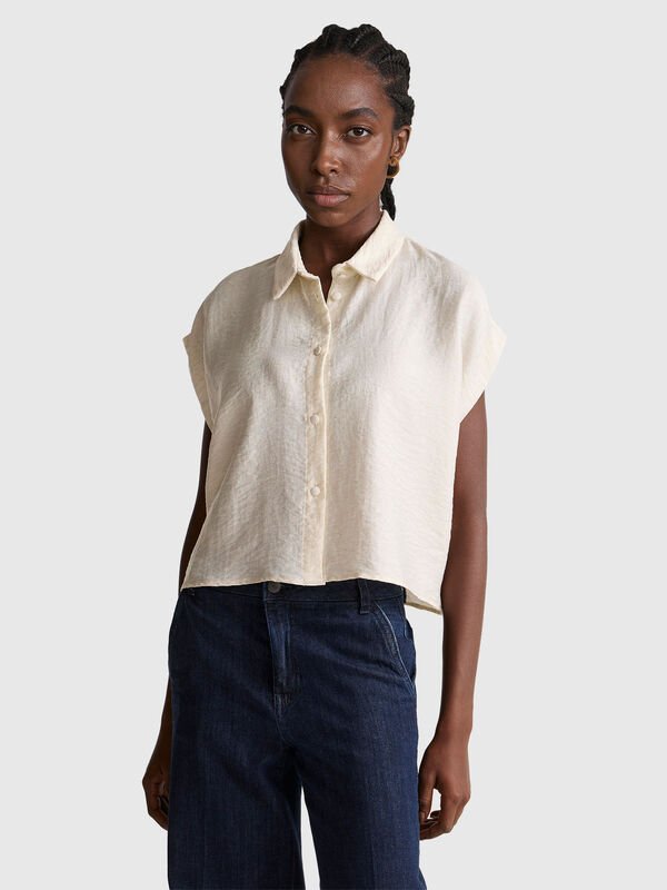 Boxy fit sleeveless shirt Women