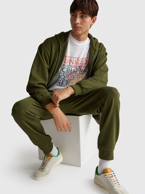 Zip-up hoodie in cotton Men