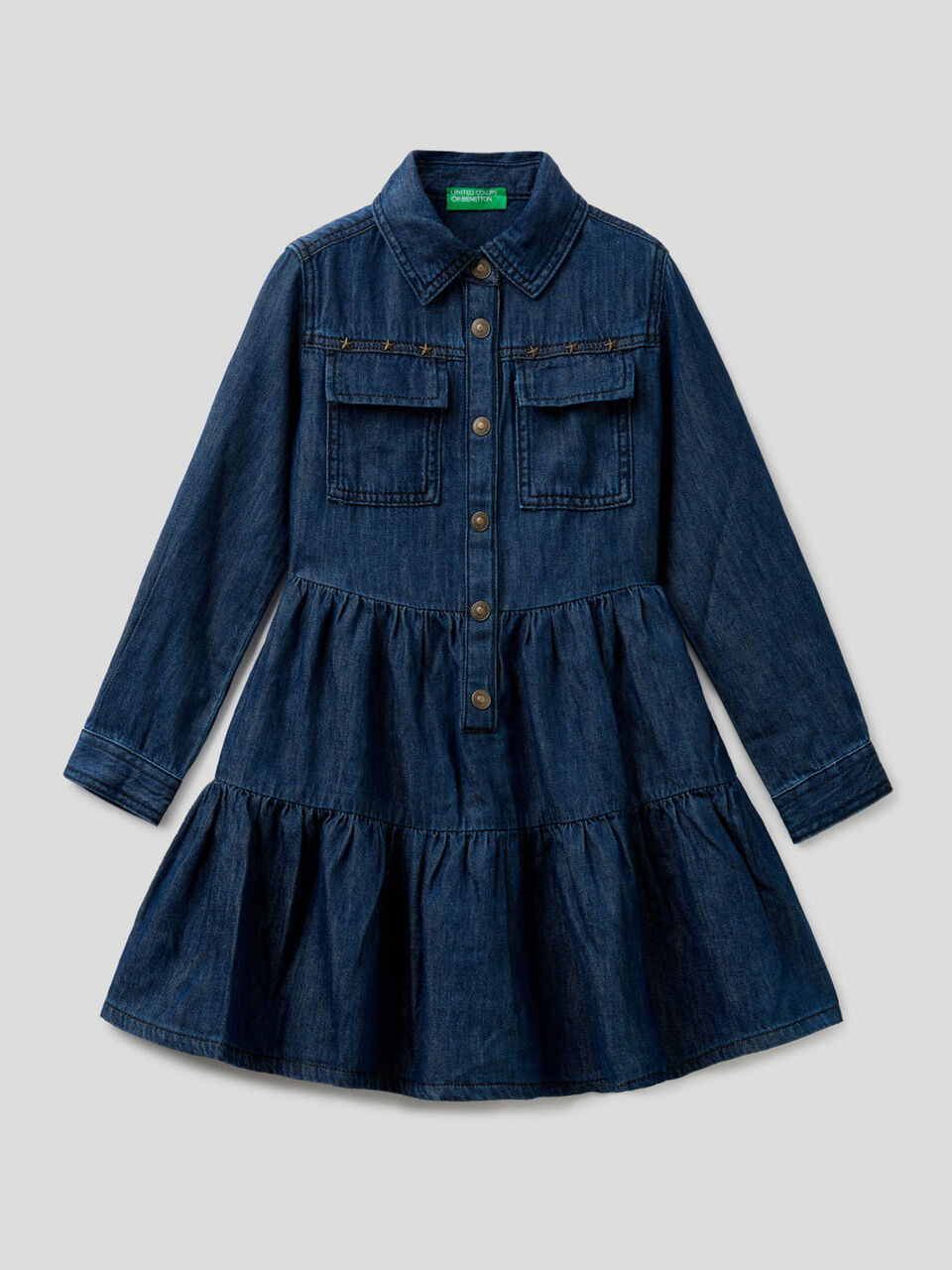 Denim dress with fills image number 1