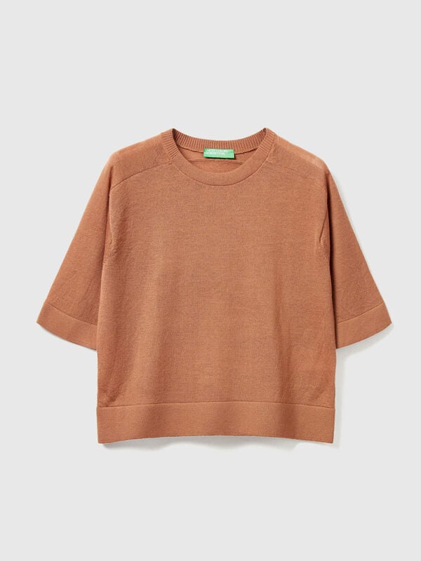 Short sleeve sweater in pure Merino wool Short sleeve sweater in pure Merino wool Women