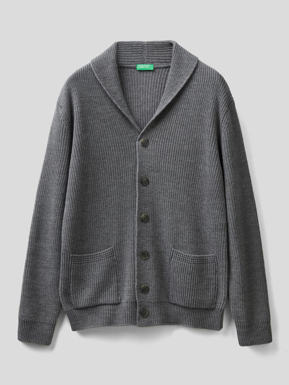 Wool blend cardigan with shawl collar image number 1