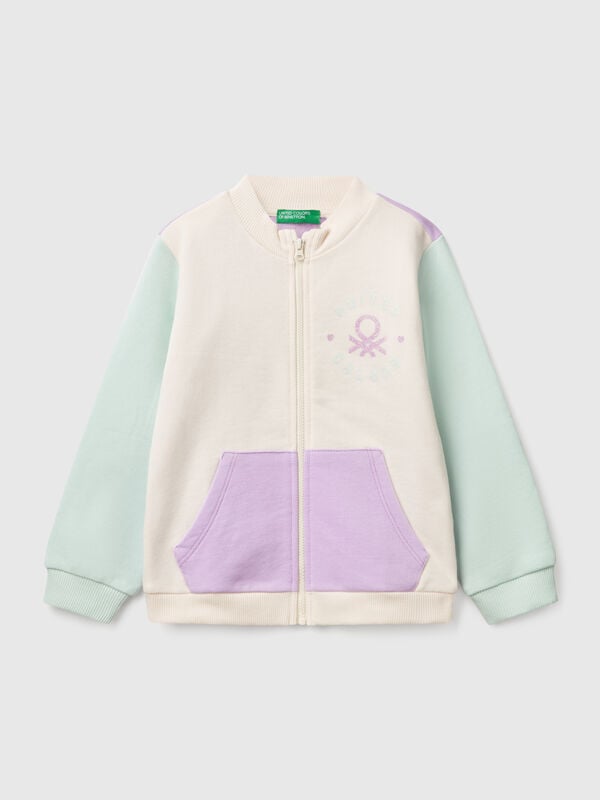 Sweatshirt with zip in cotton Junior Girl
