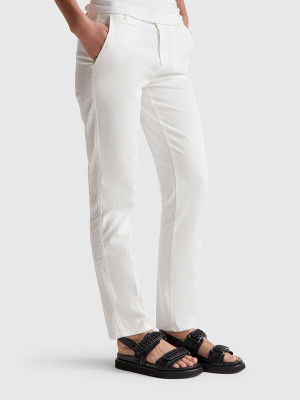 Cream white slim fit cotton chinos Cream white slim fit cotton chinos Women