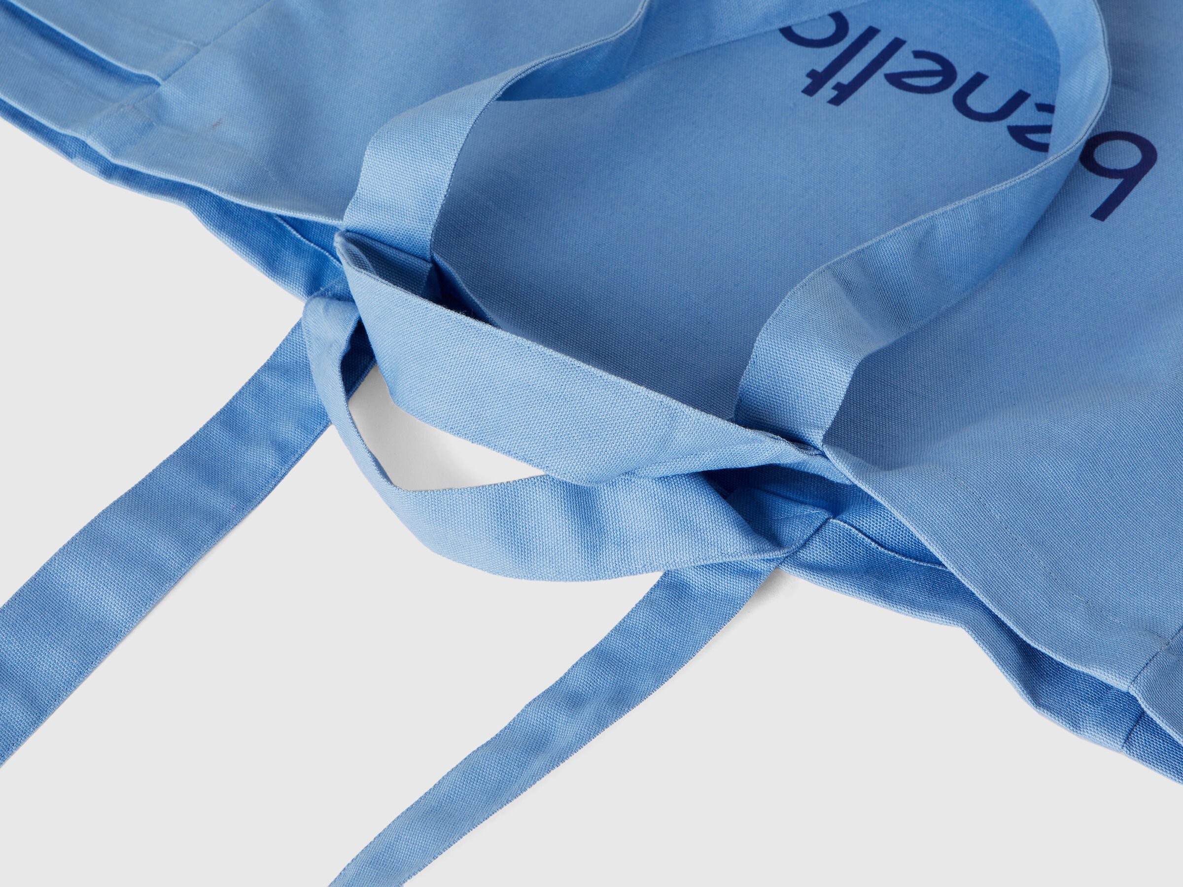 Light blue tote bag in pure cotton image number 3