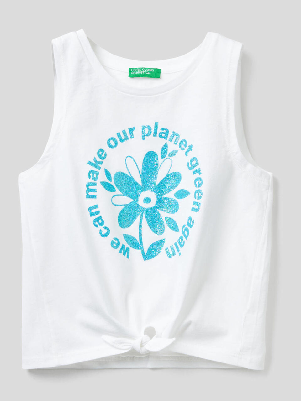 Sleeveless top with bow image number 1