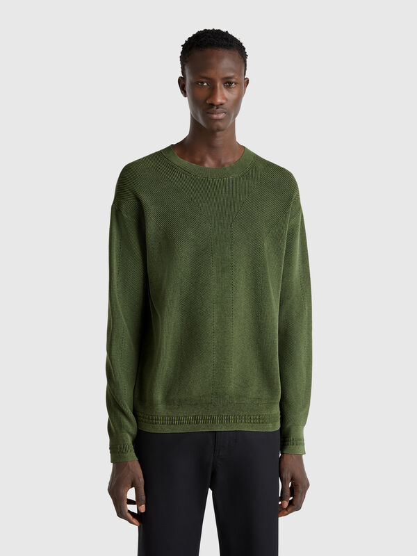 Knit sweater in pure cotton Men