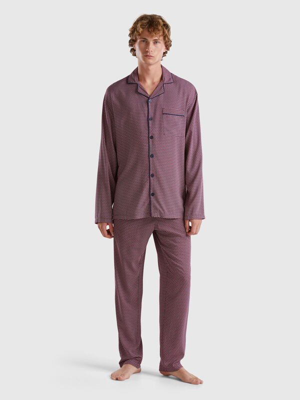 Patterned pyjamas in sustainable viscose Men