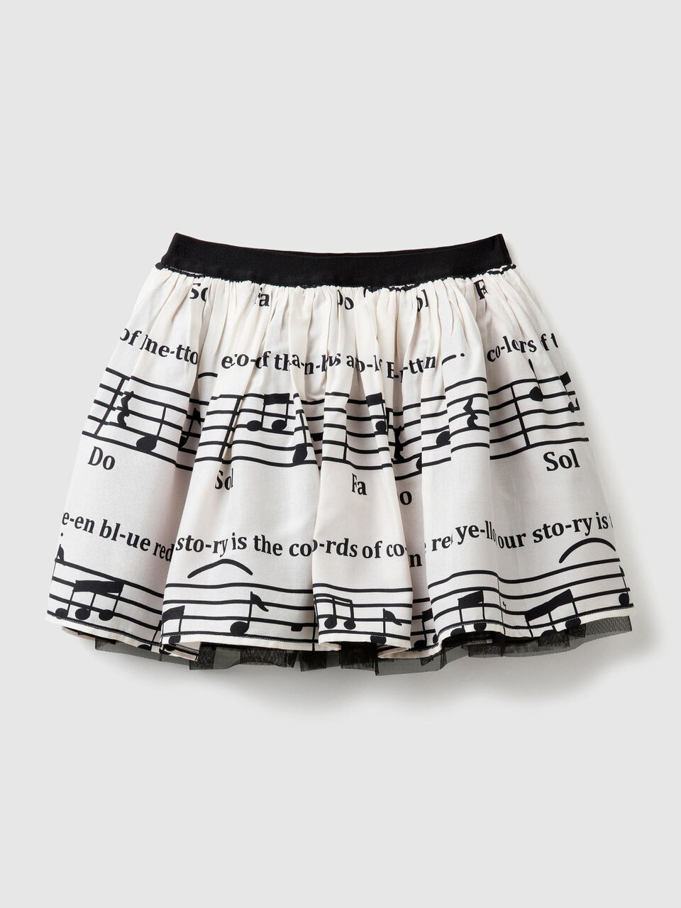 Skirt with musical note print image number 1