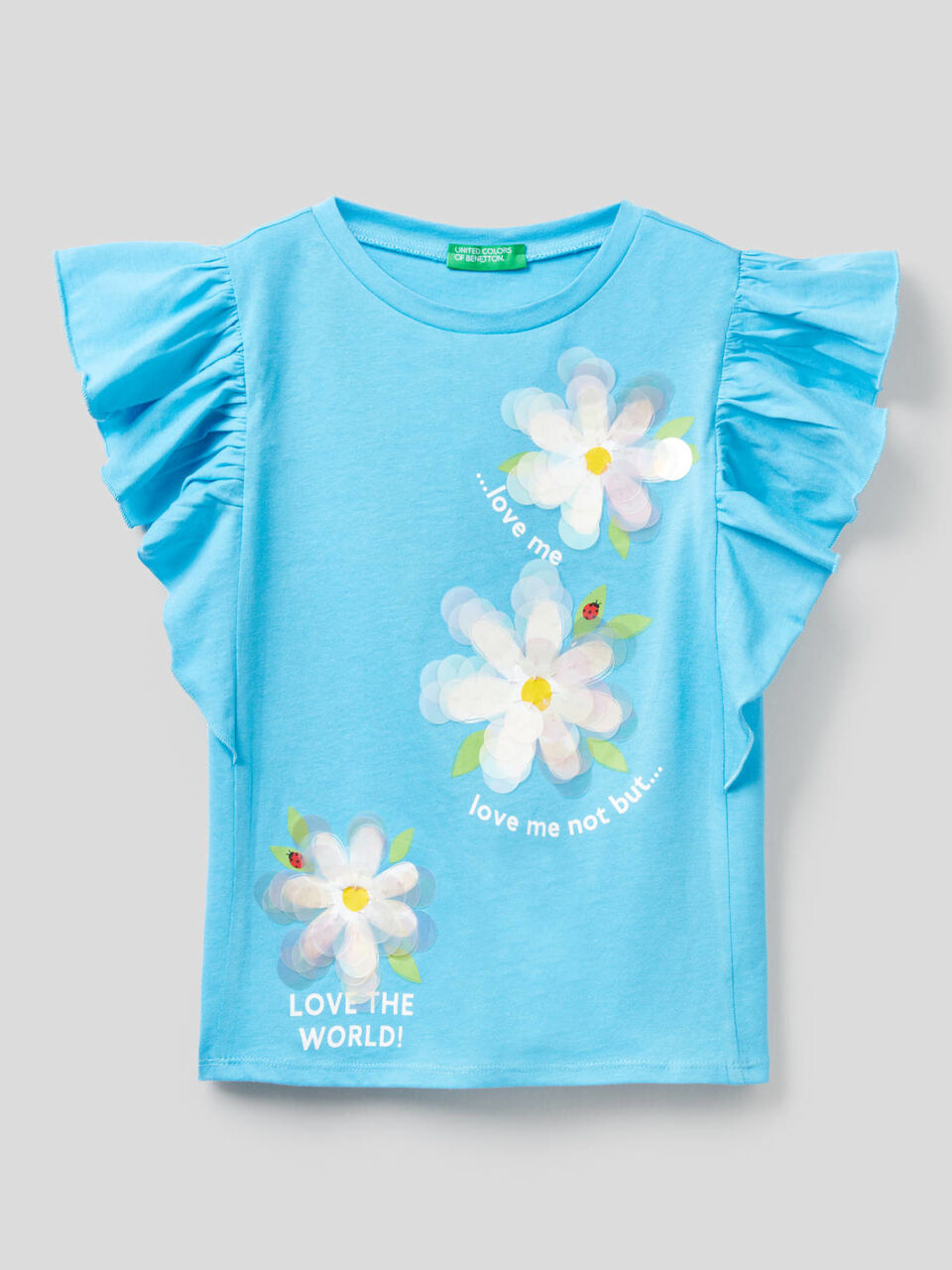 T-shirt with frill sleeve image number 1