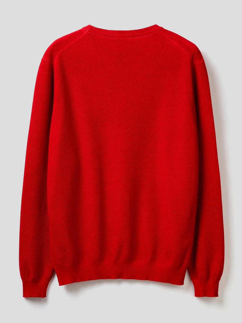 Crew neck sweater with V detail image number 2