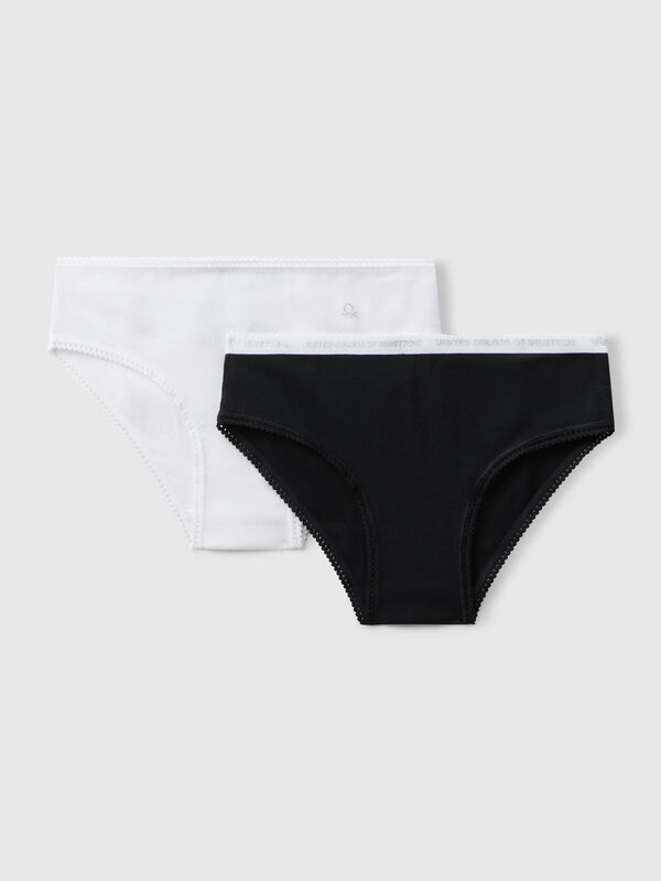 Two pairs of underwear in stretch cotton Junior Girl