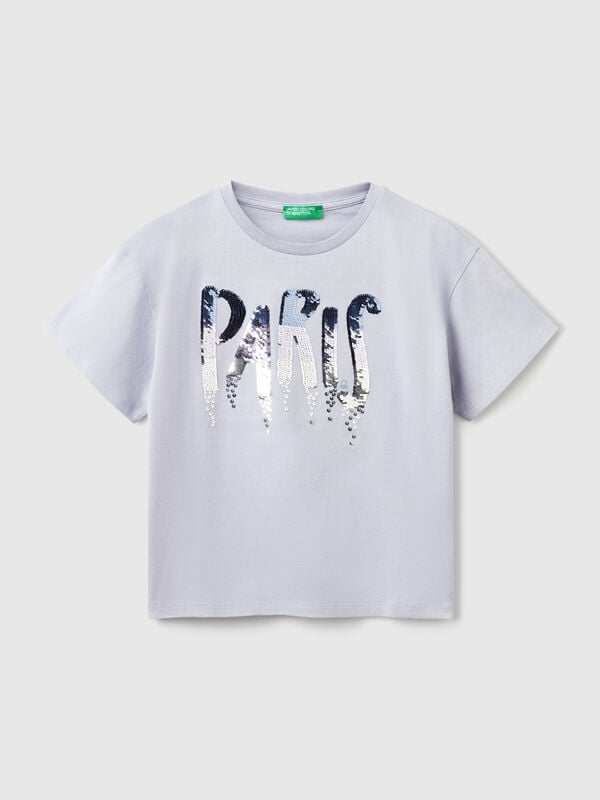 T-shirt with print and sequins Junior Girl