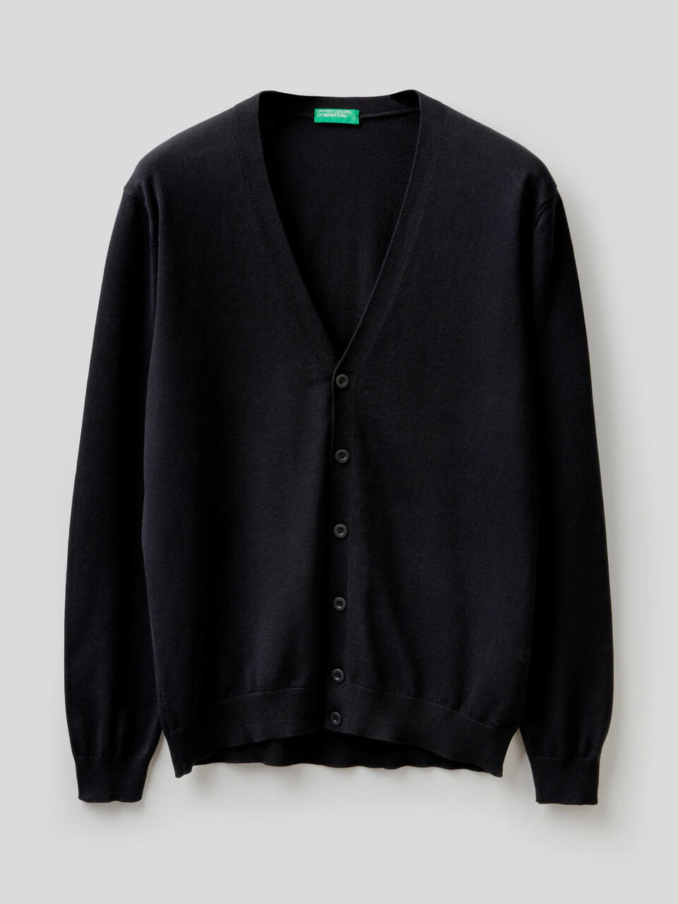 Cardigan in 100% cotton with V-neck image number 1