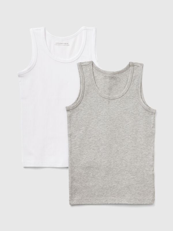 Two tank tops in stretch cotton Junior Boy