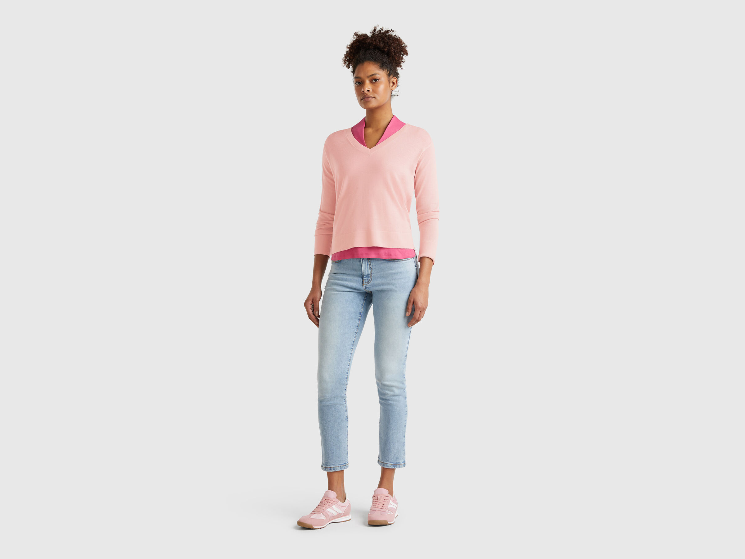 V NECK SWEATER L/S Women image number 2