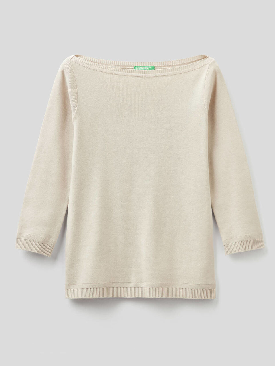 100% cotton boat neck sweater image number 1