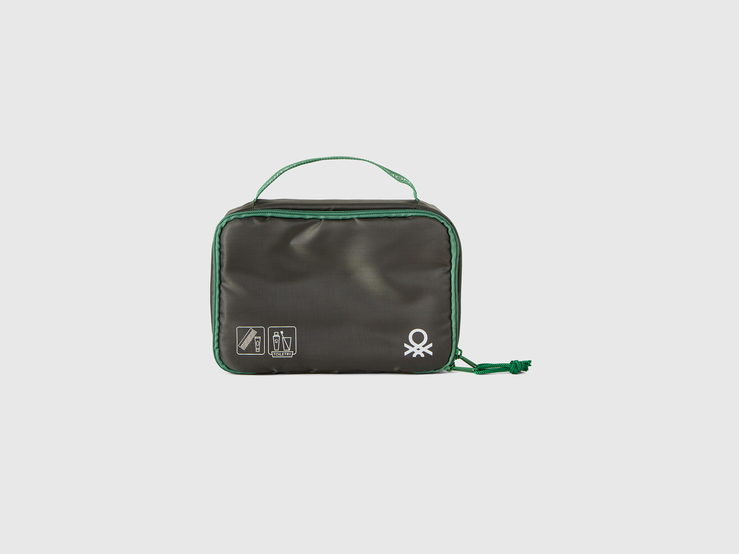 Military green travel toiletry bag with hook image number 0