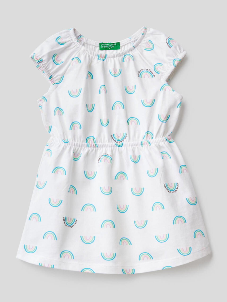 Printed dress in pure cotton image number 1