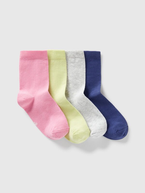 Four pairs of socks in stretch cotton Junior Boy