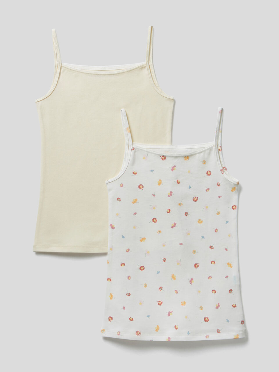 Two camisole tops in stretch cotton image number 1