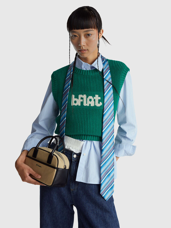 Knit vest with inlay Women